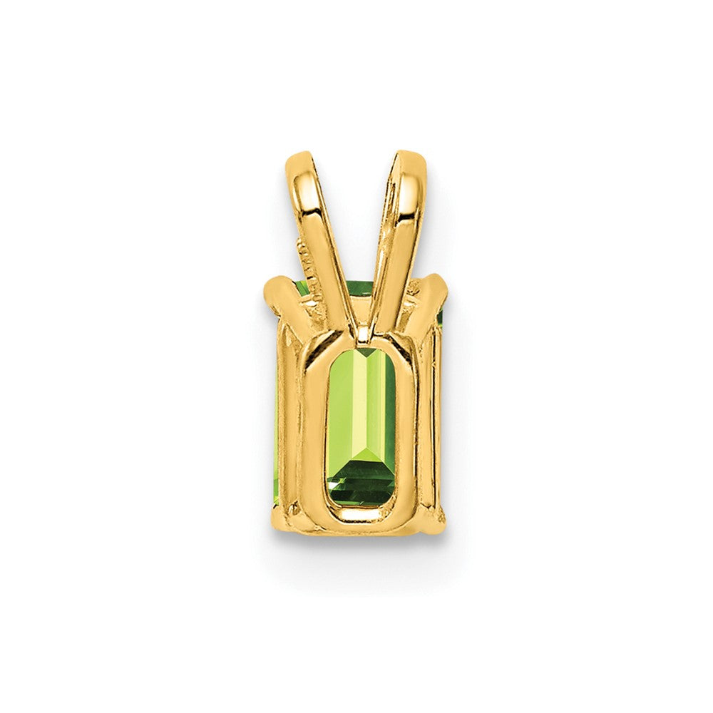 14k 6x4mm Emerald Cut Peridot pendant (0.23 grams)