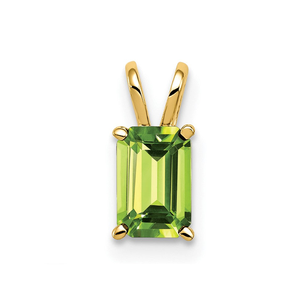 14k 6x4mm Emerald Cut Peridot pendant (0.23 grams)