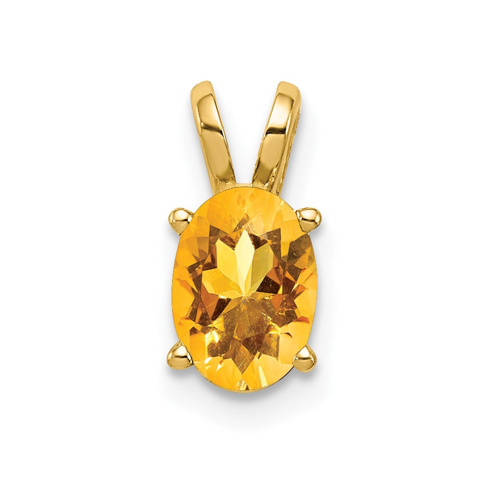 14k 7x5mm Oval Citrine pendant (0.33 grams)