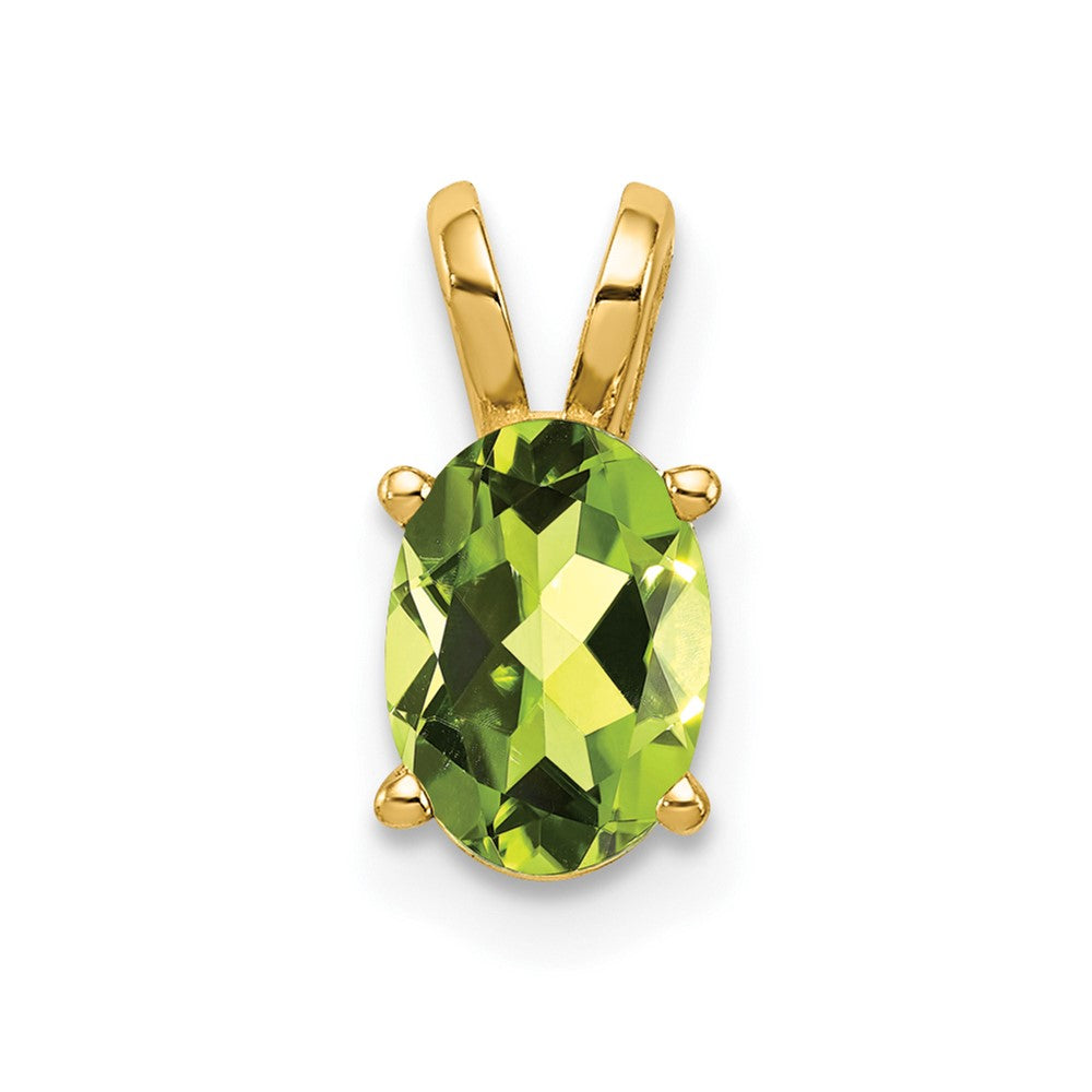 14k 7x5mm Oval Peridot pendant (0.33 grams)