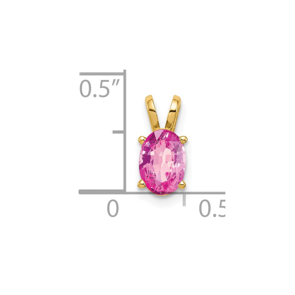 14k 7x5mm Oval Pink Sapphire pendant (0.33 grams)