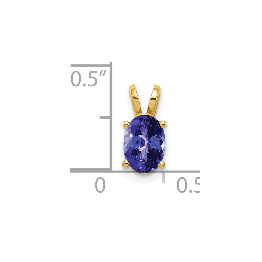 14k 7x5mm Oval Tanzanite pendant (0.33 grams)