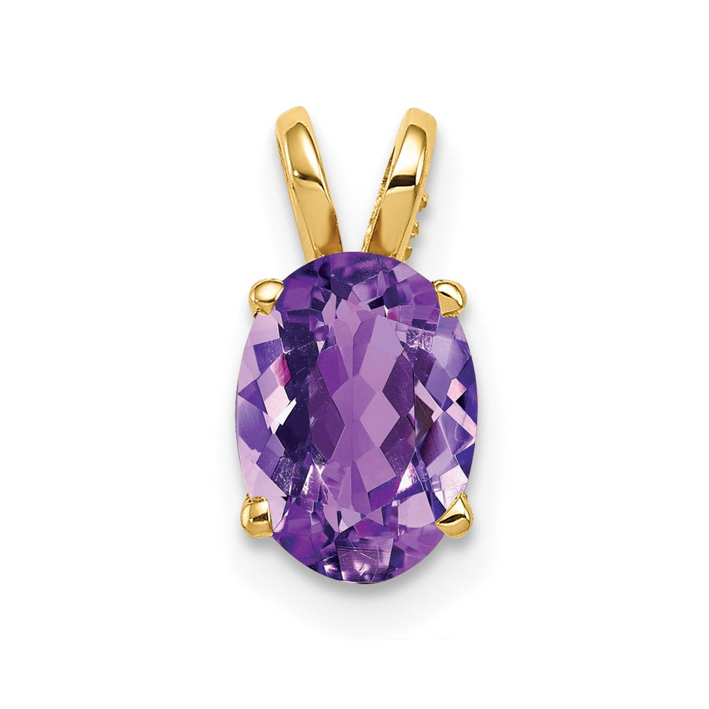 14k 8x6mm Oval Amethyst pendant (0.39 grams)