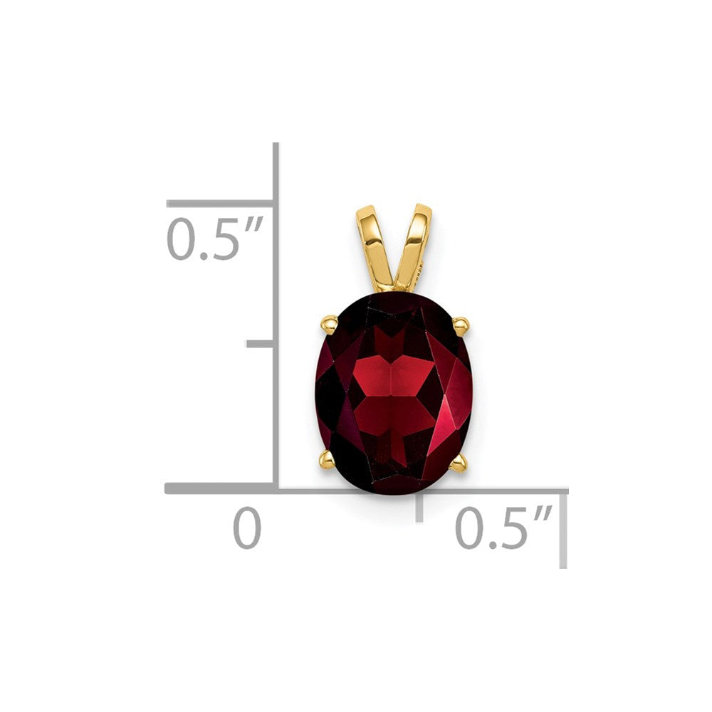 14k 9x7mm Oval Garnet pendant (0.38 grams)