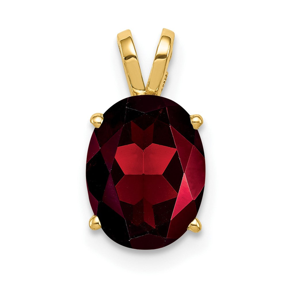 14k 9x7mm Oval Garnet pendant (0.38 grams)