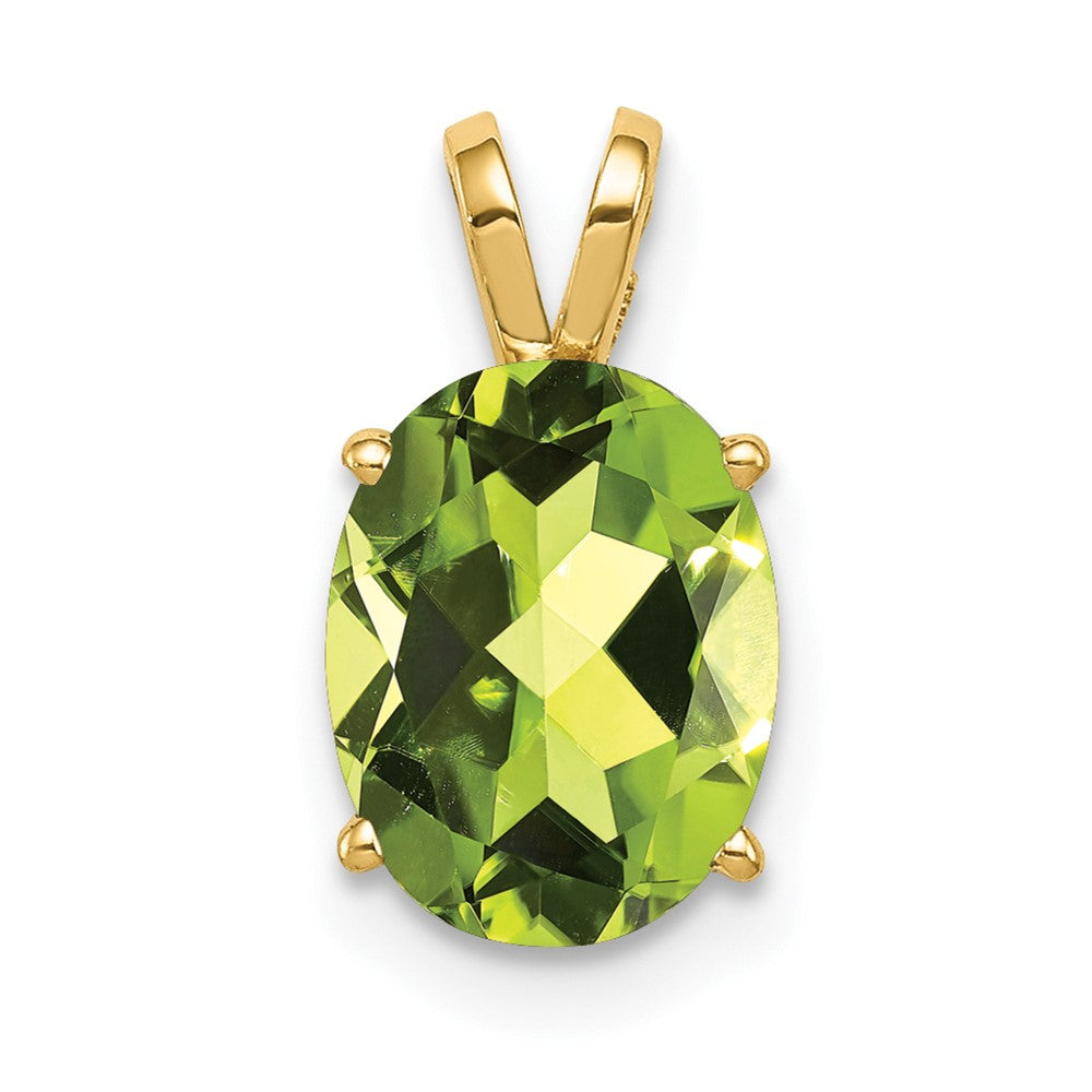 14k 9x7mm Oval Peridot pendant (0.38 grams)