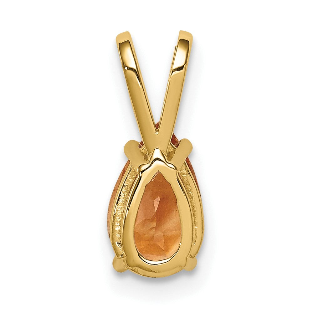 14k 8x5mm Pear Citrine pendant (0.36 grams)