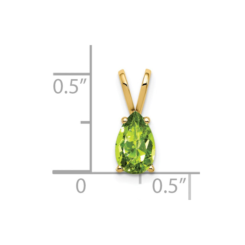 14k 8x5mm Pear Peridot pendant (0.36 grams)