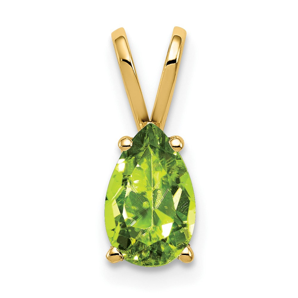 14k 8x5mm Pear Peridot pendant (0.36 grams)