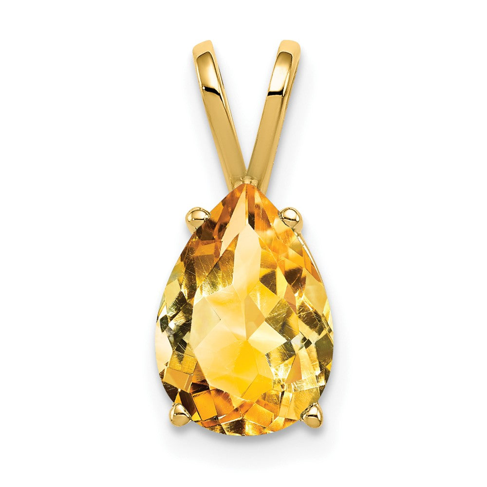 14k 10x7mm Pear Citrine pendant (0.45 grams)