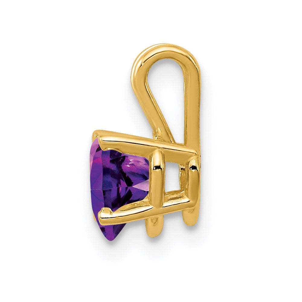 14k 6mm Heart Amethyst pendant (0.38 grams)