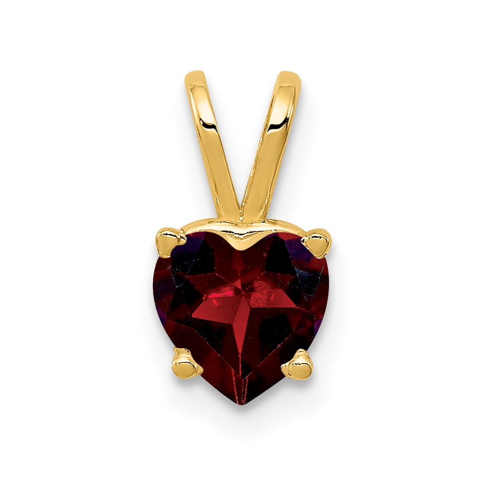 14k 6mm Heart Garnet pendant (0.38 grams)