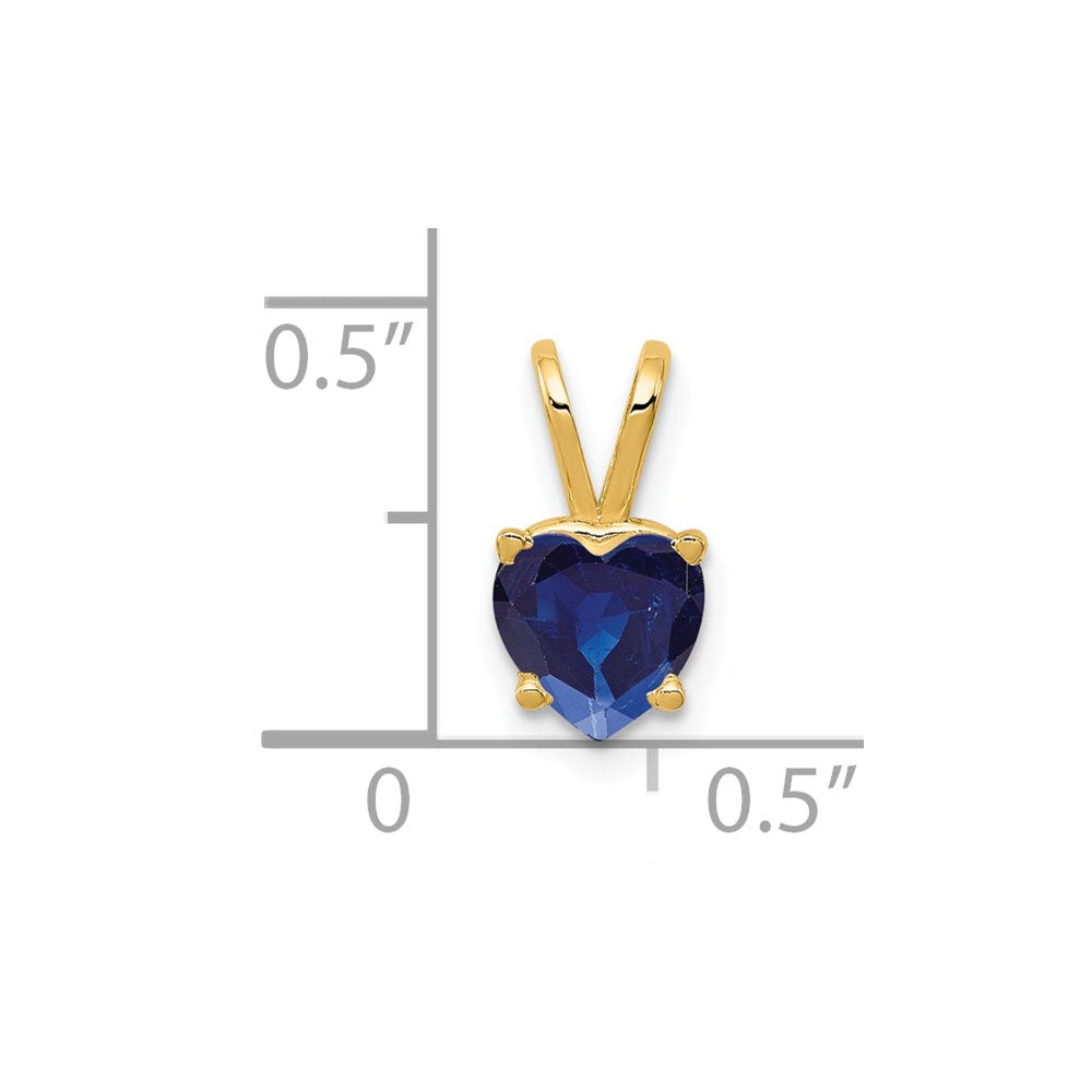 14k 6mm Heart Sapphire pendant (0.38 grams)