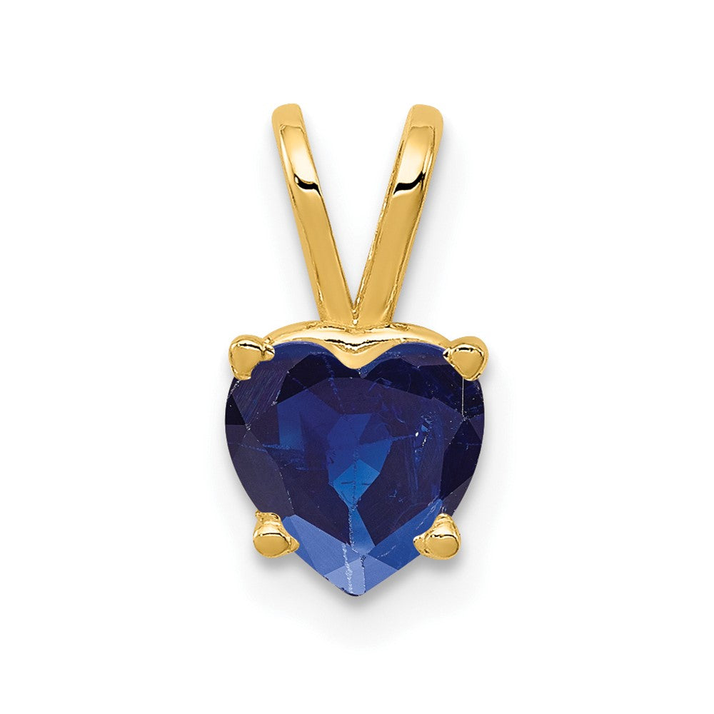 14k 6mm Heart Sapphire pendant (0.38 grams)