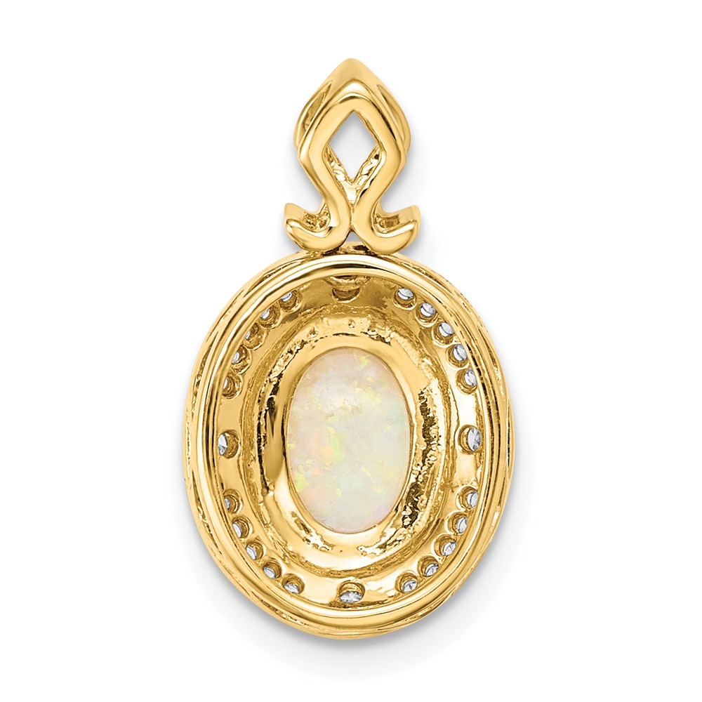 14k Austrian Opal and Diamond Pendant (2.05 grams)