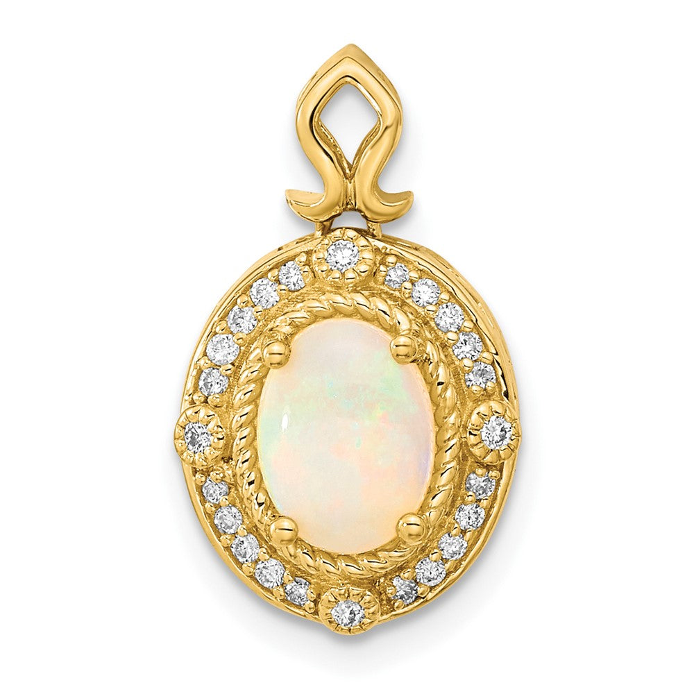 14k Austrian Opal and Diamond Pendant (2.05 grams)