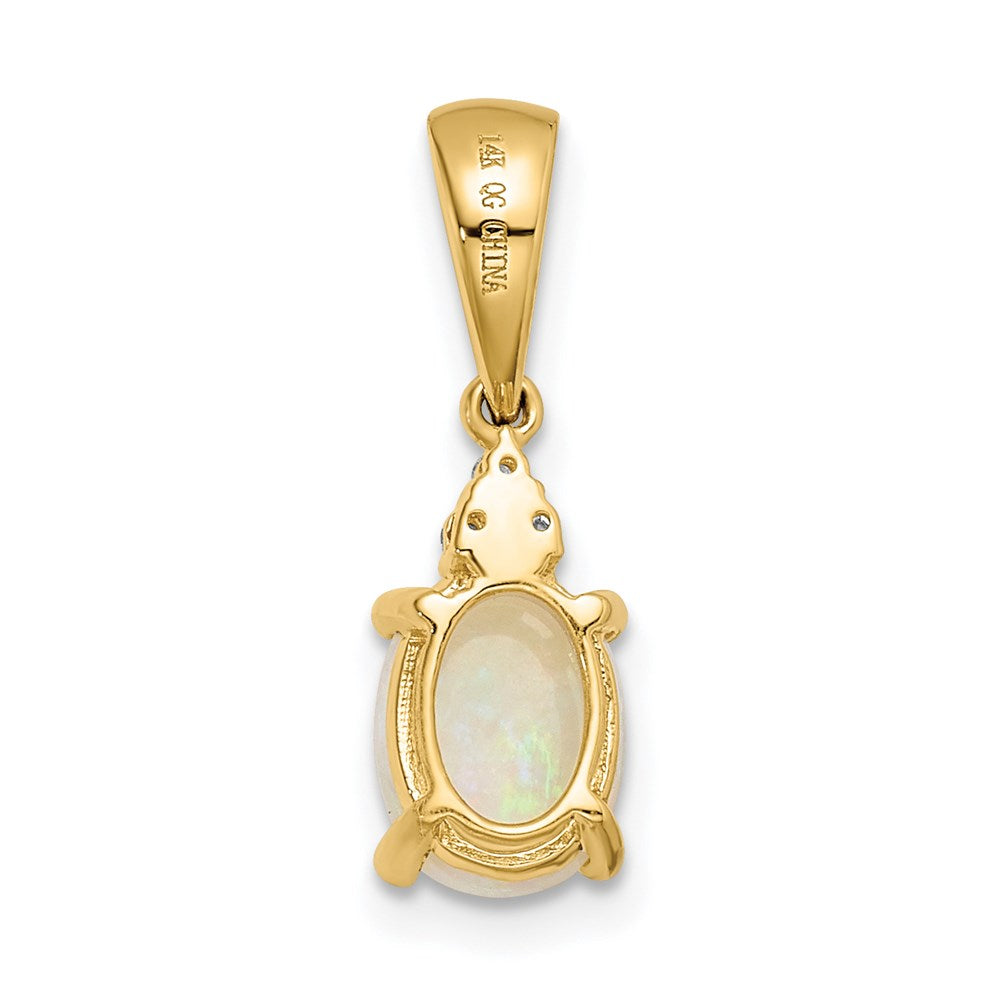 14k Austrian Opal and Diamond Pendant (1 grams)