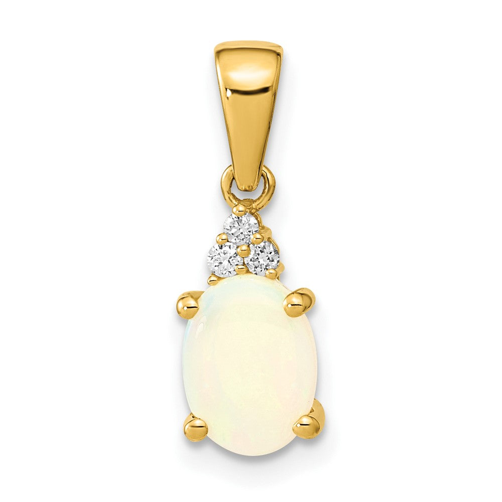 14k Austrian Opal and Diamond Pendant (1 grams)