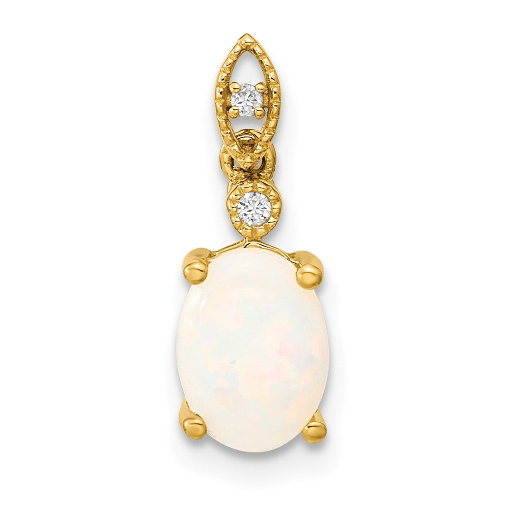 14k Austrian Opal and Diamond Pendant (0.8 grams)