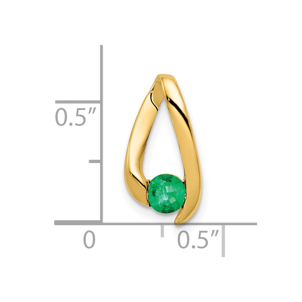 14k 4mm Emerald pendant (0.93 grams)
