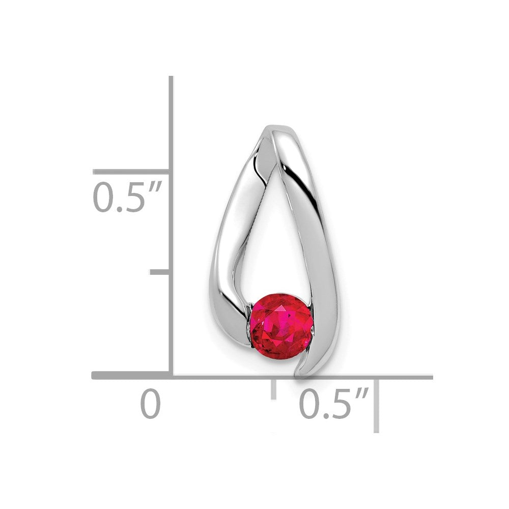 14k White Gold Ruby Pendant (0.93 grams)