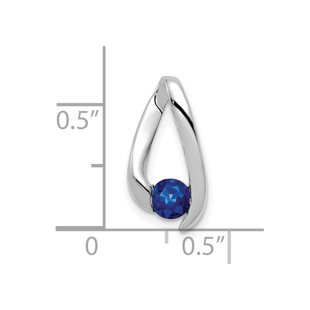 14k White Gold 4mm Sapphire Pendant (0.93 grams)