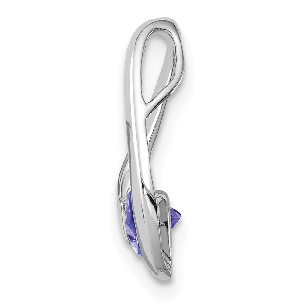 14k White Gold 4mm Tanzanite Pendant (0.93 grams)