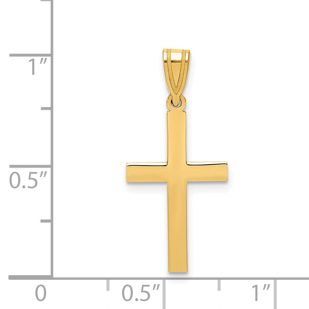 14k Yellow Gold 12 mm Sandblasted Cross Pendant (0.63 grams)