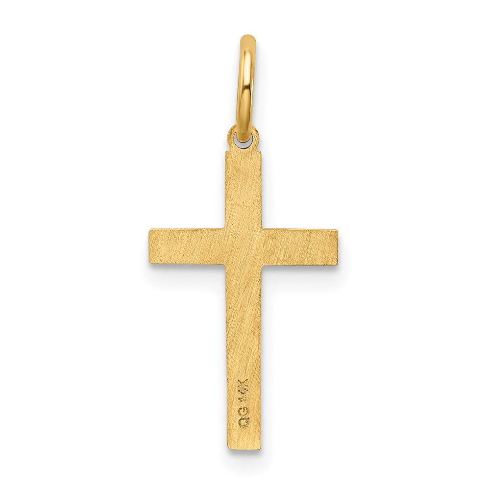 14k Yellow Gold 11 mm Laser Designed Cross Charm (0.49 grams)