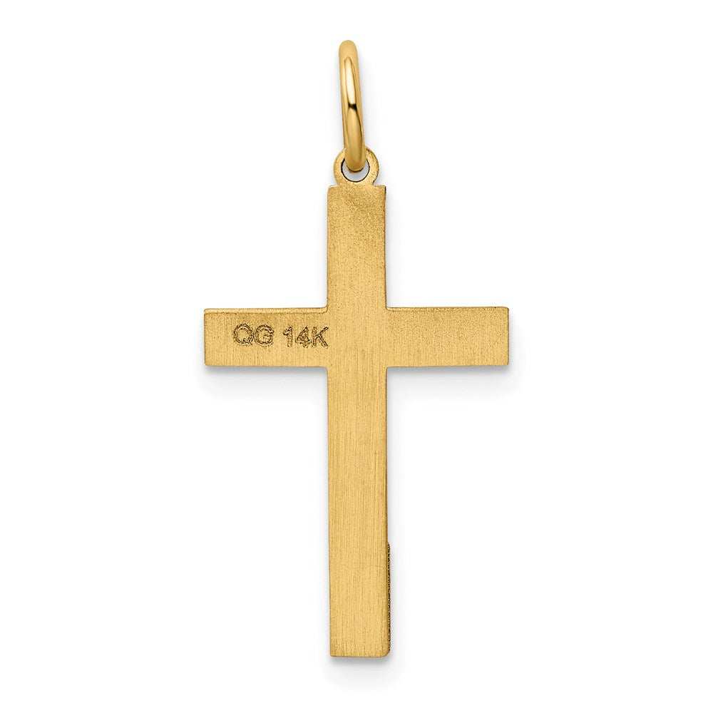 14k Yellow Gold 13 mm Laser Designed Cross Pendant (0.72 grams)