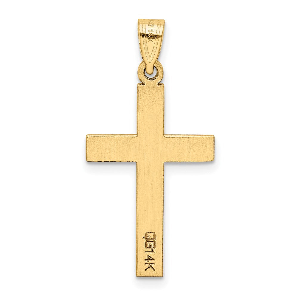 14k Yellow Gold 15 mm Sandblasted Cross Pendant (0.96 grams)