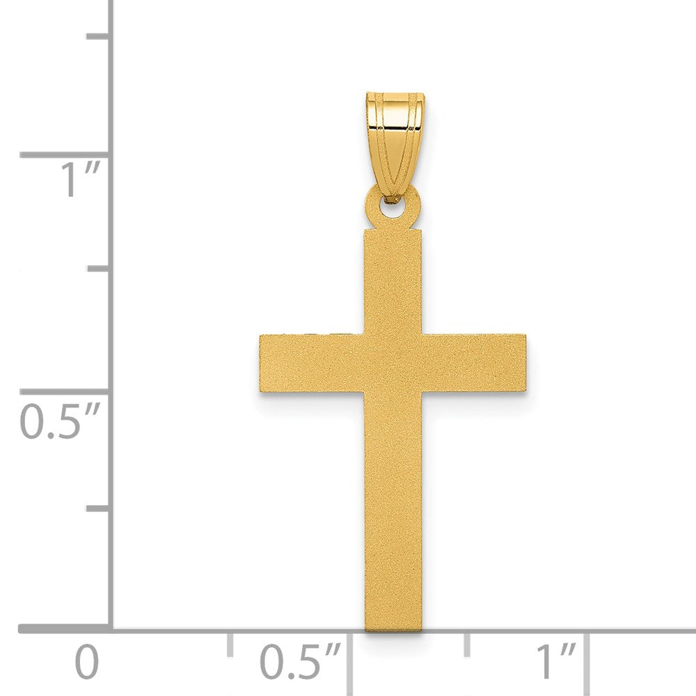 14k Yellow Gold 15 mm Sandblasted Cross Pendant (0.96 grams)