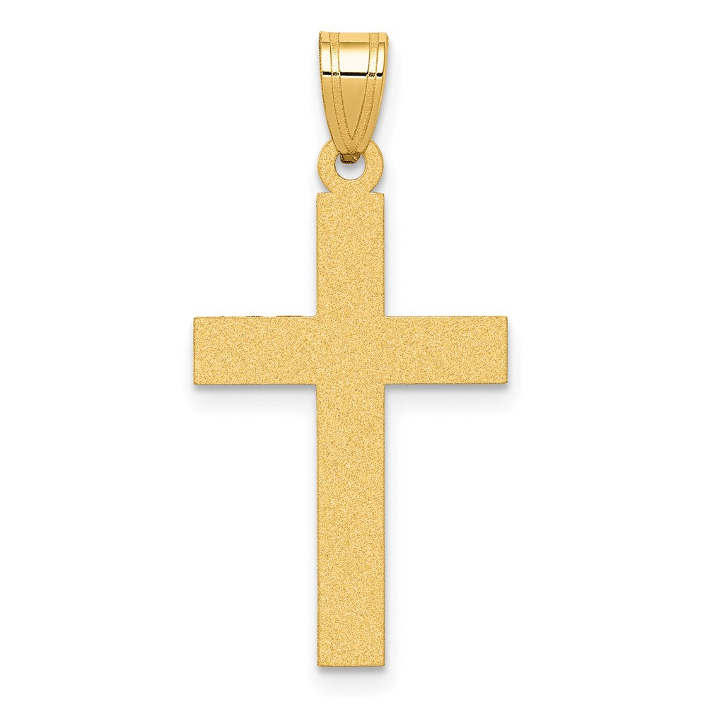 14k Yellow Gold 15 mm Sandblasted Cross Pendant (0.96 grams)