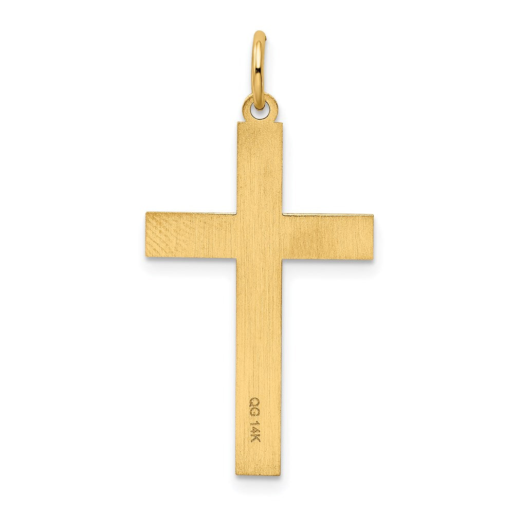 14k Yellow Gold 17 mm Laser Designed Cross Pendant (1.14 grams)