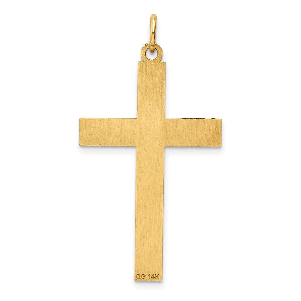 14k Yellow Gold 22 mm Laser Designed Cross Pendant (1.79 grams)