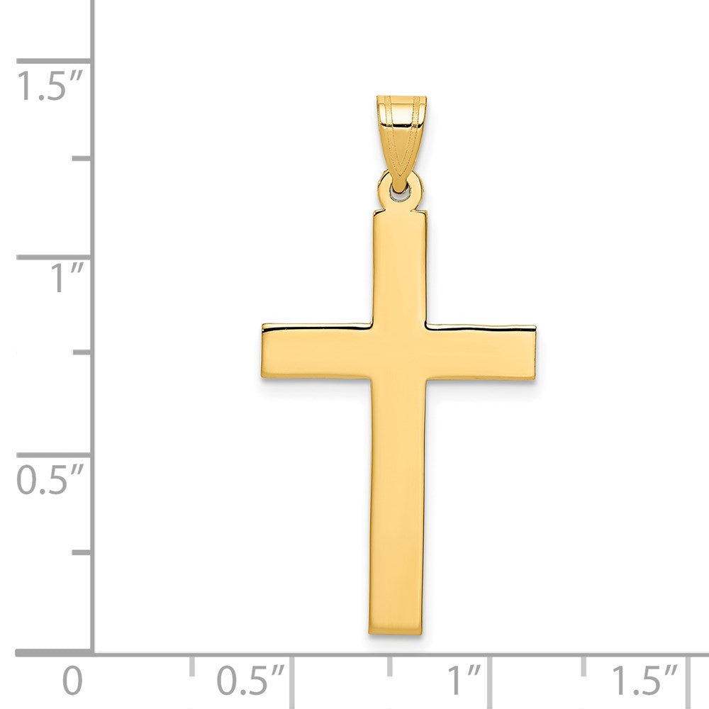 14k Yellow Gold 19 mm Sandblasted Cross Pendant (1.21 grams)