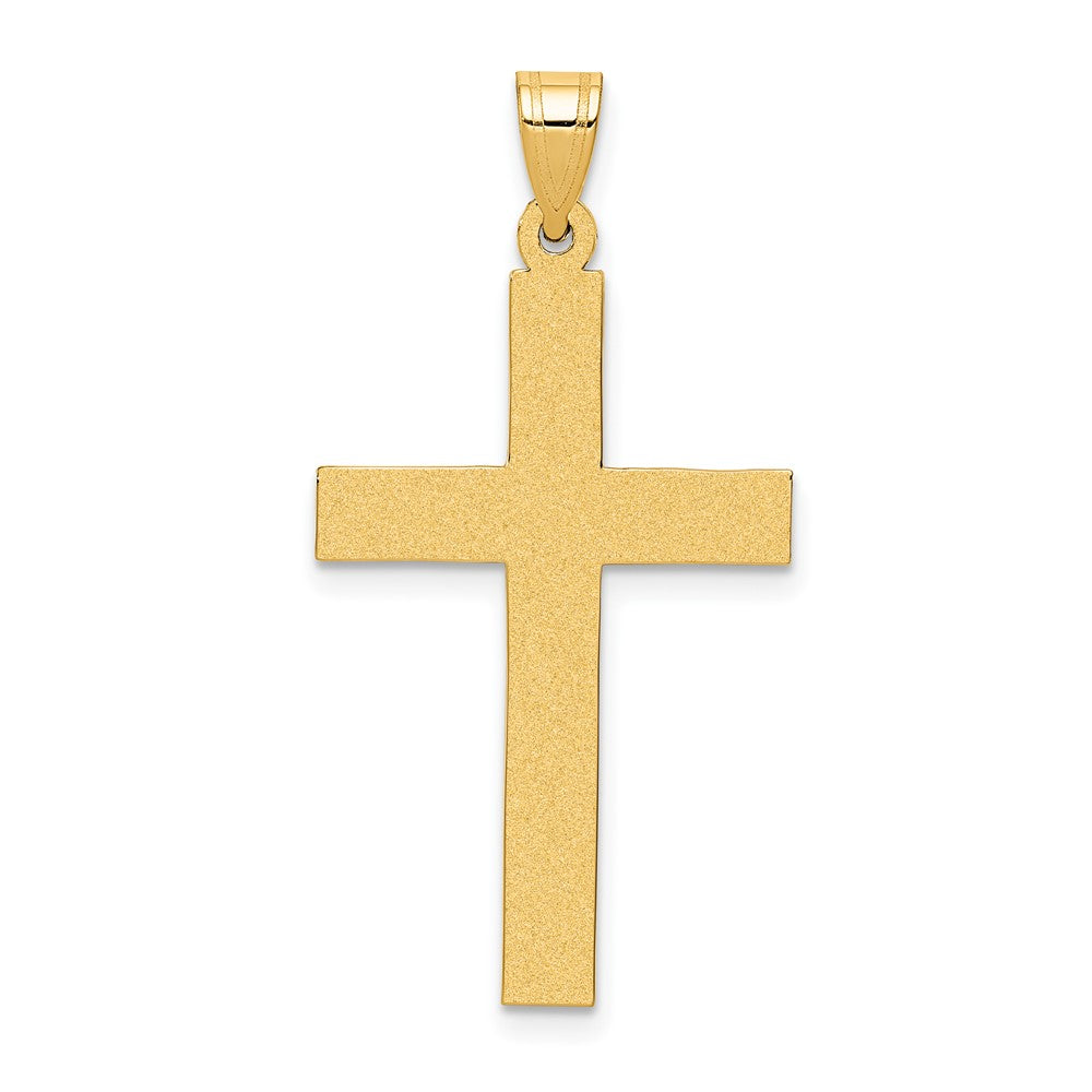 14k Yellow Gold 19 mm Sandblasted Cross Pendant (1.21 grams)