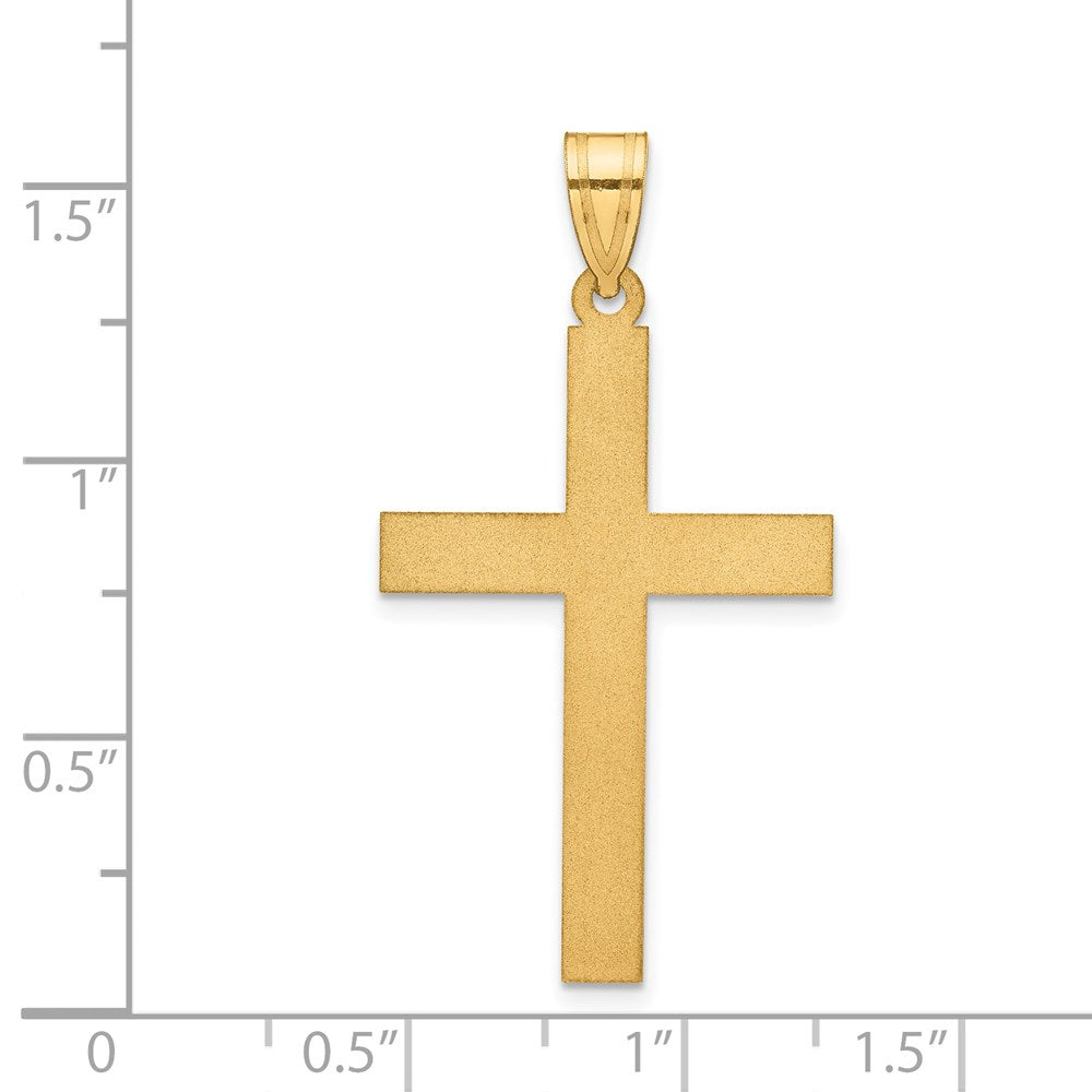 14k Yellow Gold 21 mm Sandblasted Cross Pendant (1.63 grams)