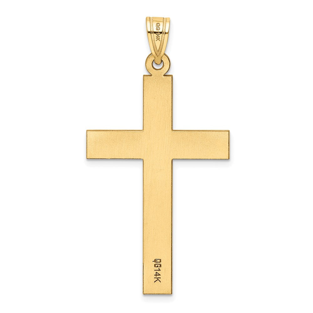 14k Yellow Gold 23 mm Sandblasted Cross Pendant (2.22 grams)