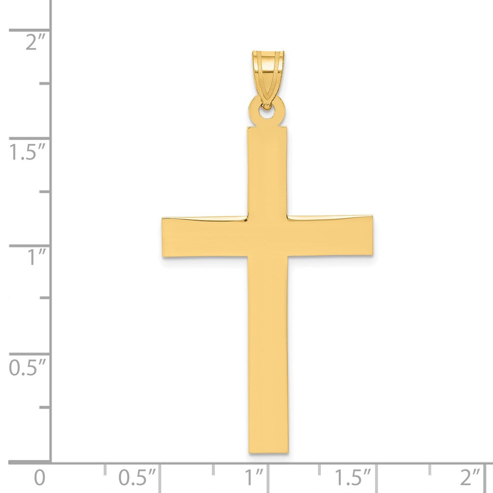 14k Yellow Gold 25 mm Sandblasted Cross Pendant (2.51 grams)