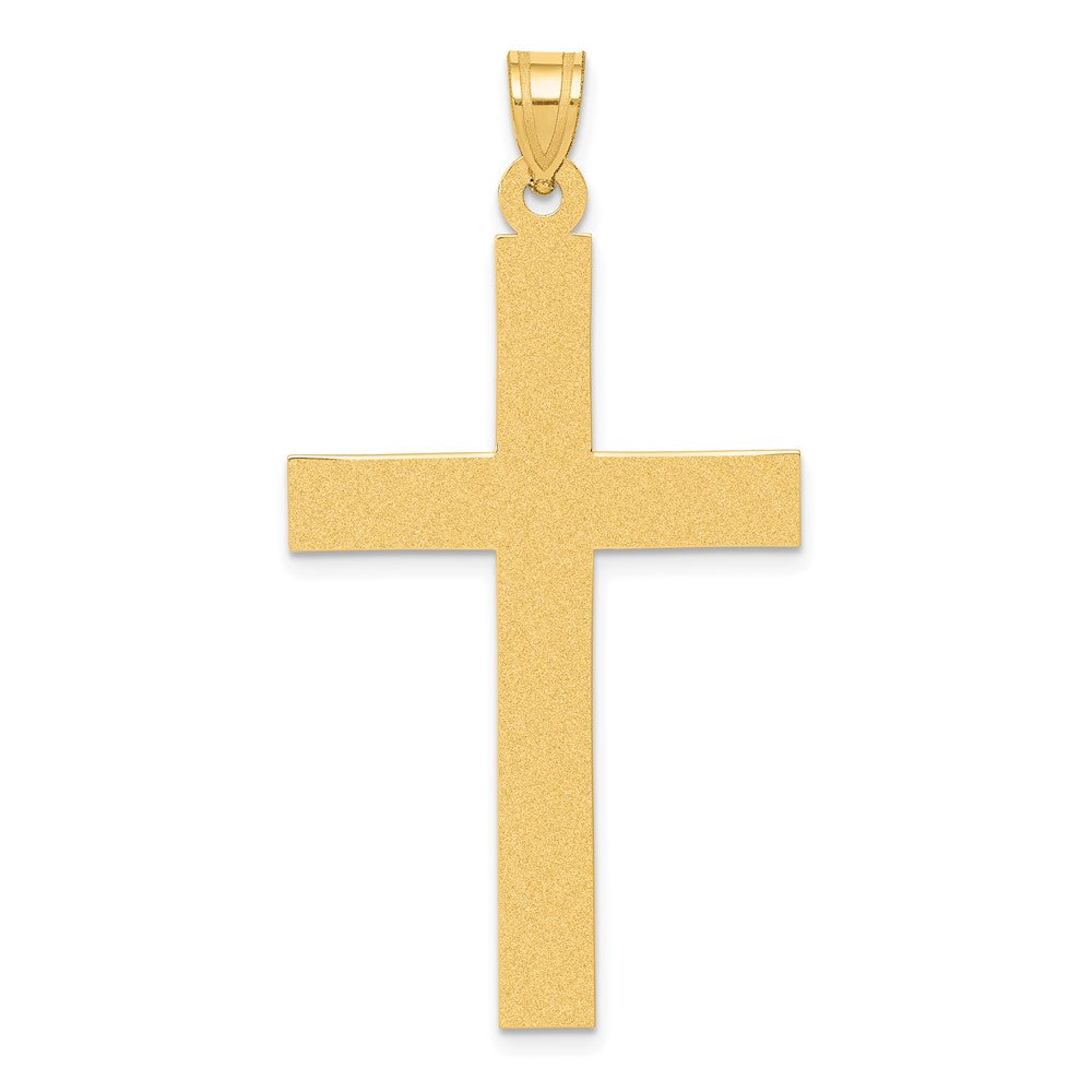 14k Yellow Gold 25 mm Sandblasted Cross Pendant (2.51 grams)