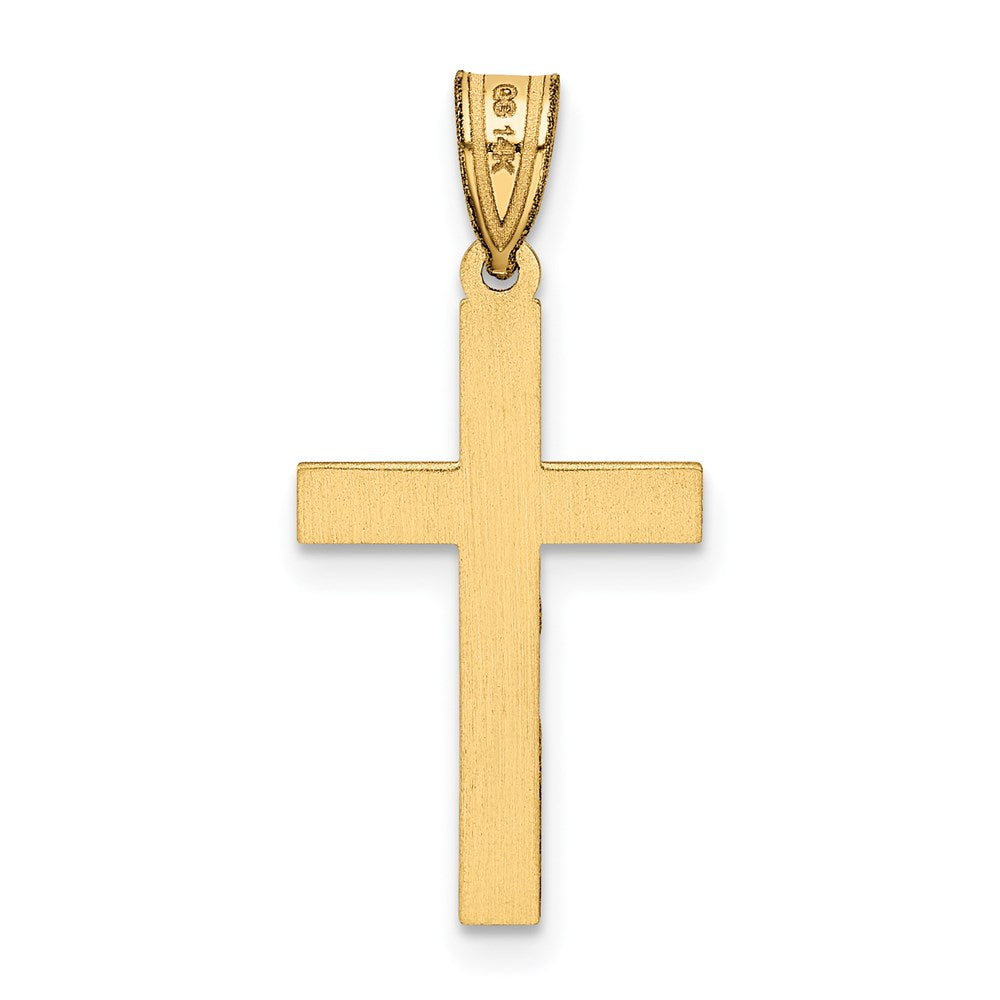 14k Yellow Gold 12 mm Florentine Satin Cross Pendant (0.68 grams)