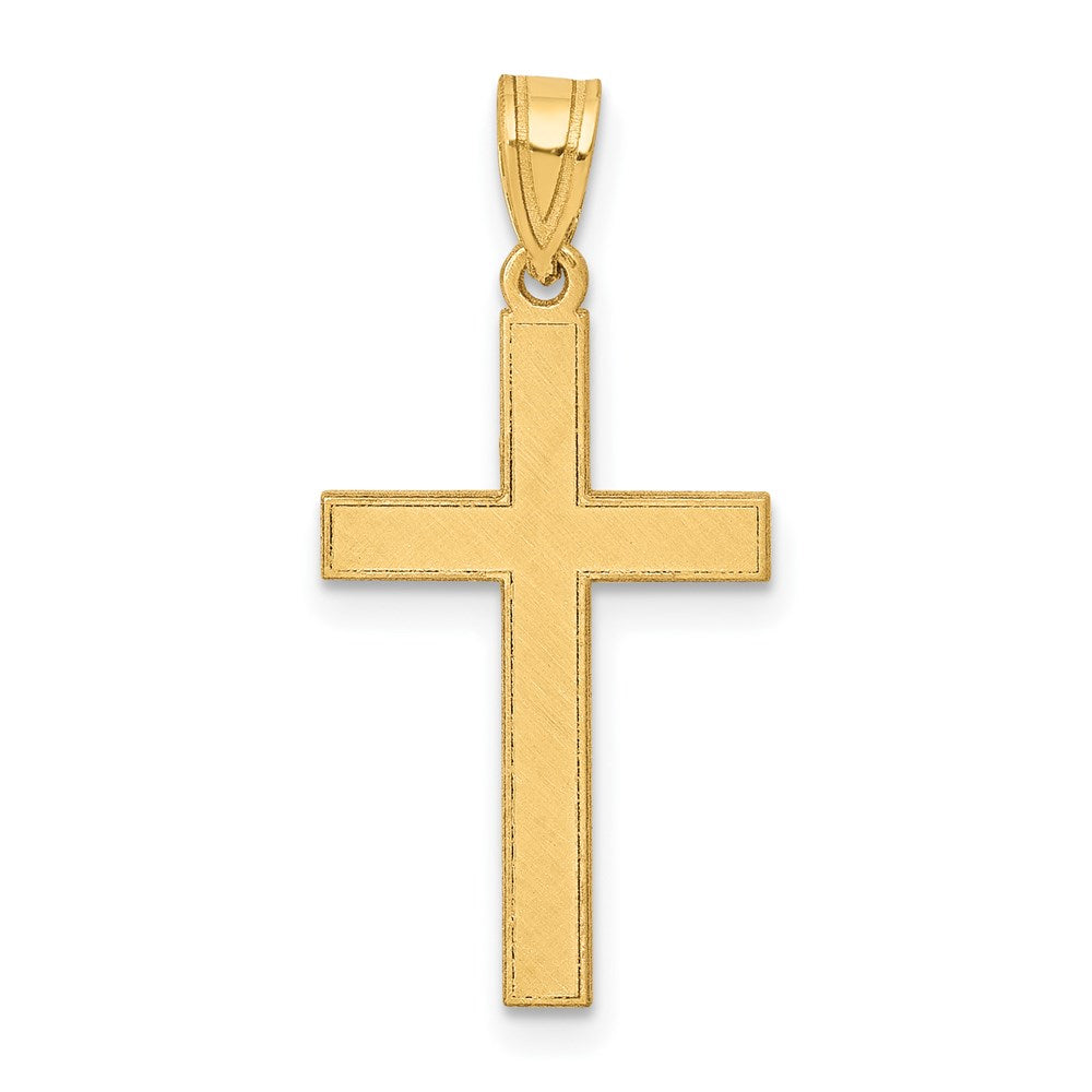 14k Yellow Gold 12 mm Florentine Satin Cross Pendant (0.68 grams)