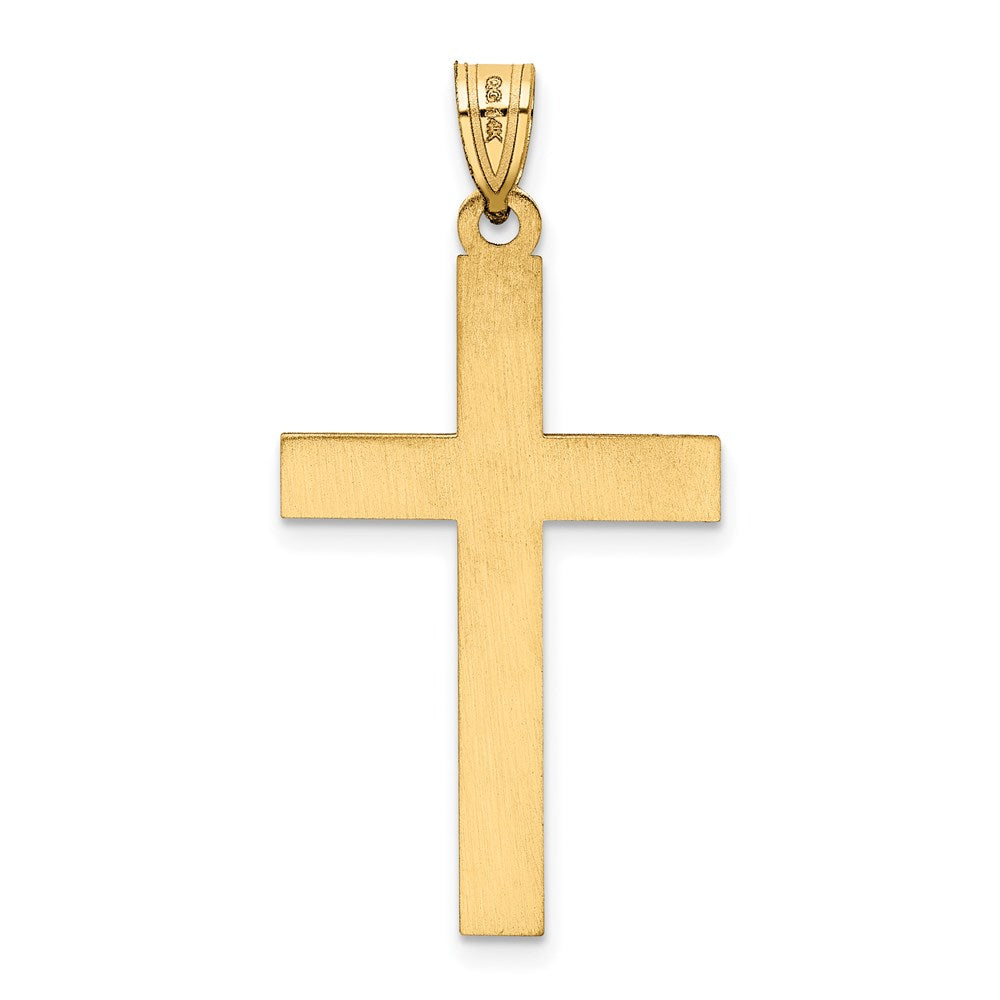 14k Yellow Gold 18 mm Florentine Satin Cross Pendant (1.33 grams)
