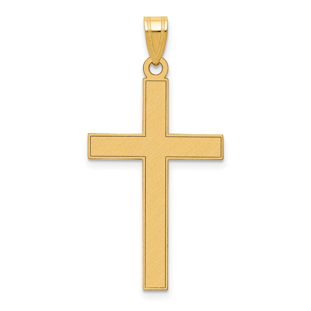 14k Yellow Gold 18 mm Florentine Satin Cross Pendant (1.33 grams)