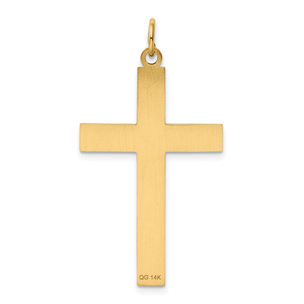 14k Yellow Gold 21 mm Laser Designed Cross Pendant (1.73 grams)