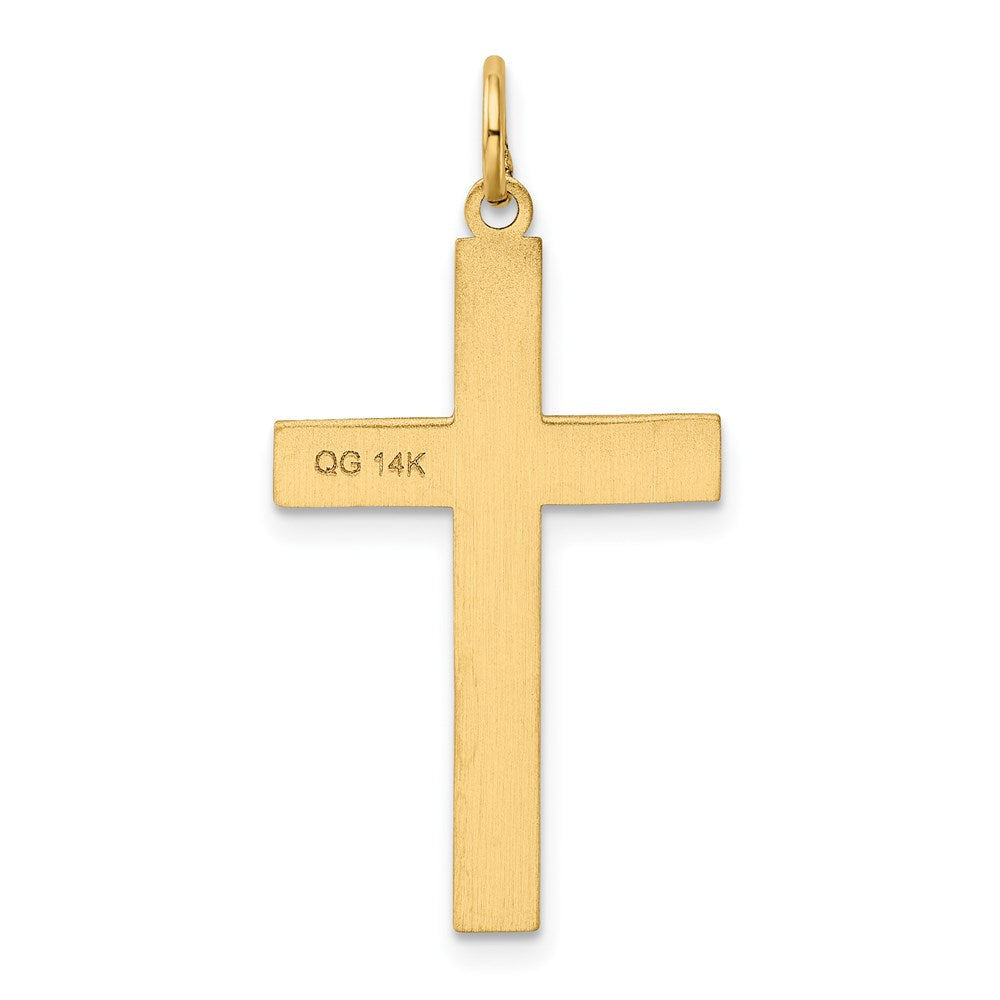 14k Yellow Gold 16 mm Laser Designed Cross Pendant (1.1 grams)