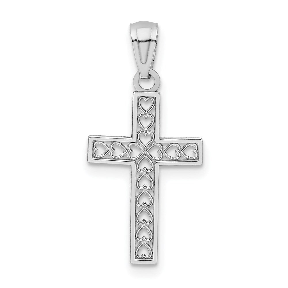 14k White Gold 12 mm Cross Pendant (0.38 grams)