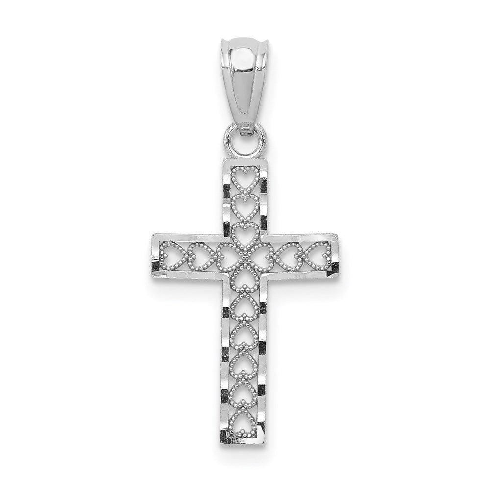 14k White Gold 12 mm Cross Pendant (0.38 grams)