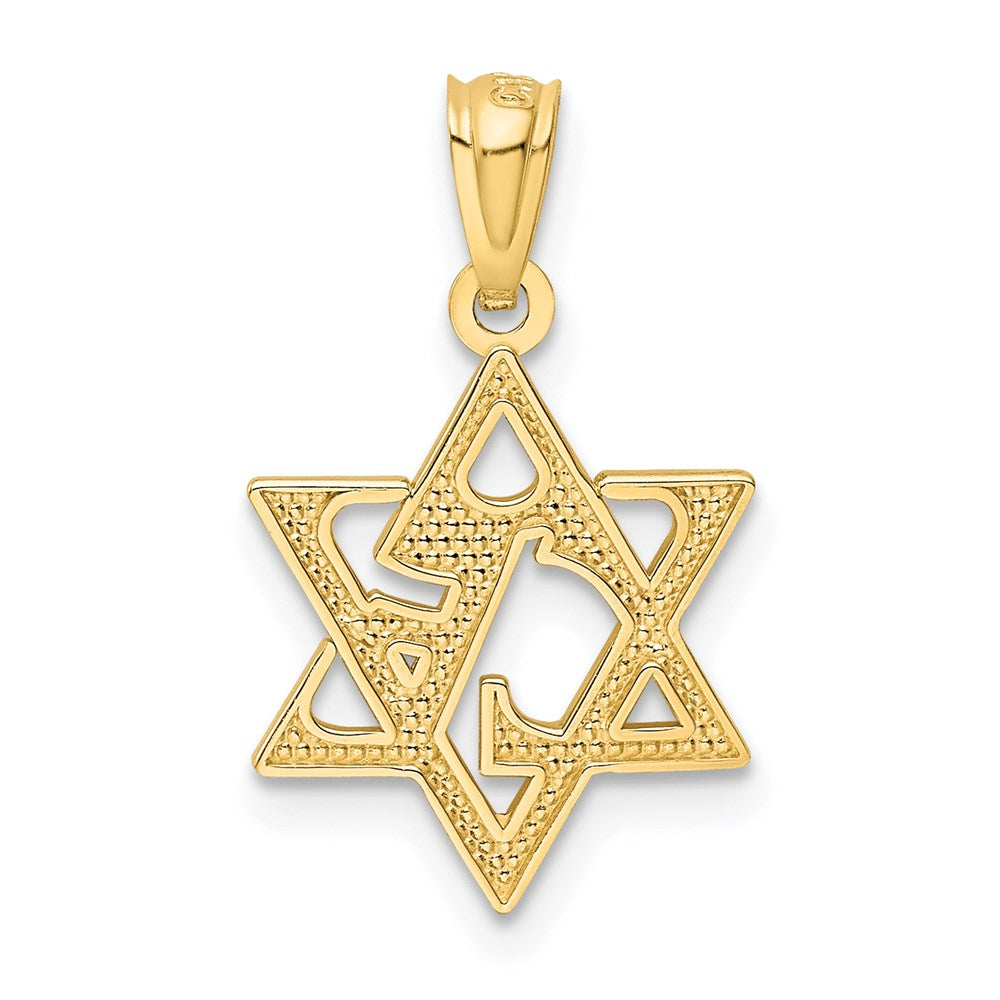 14k Yellow Gold 13 mm Star of David Pendant